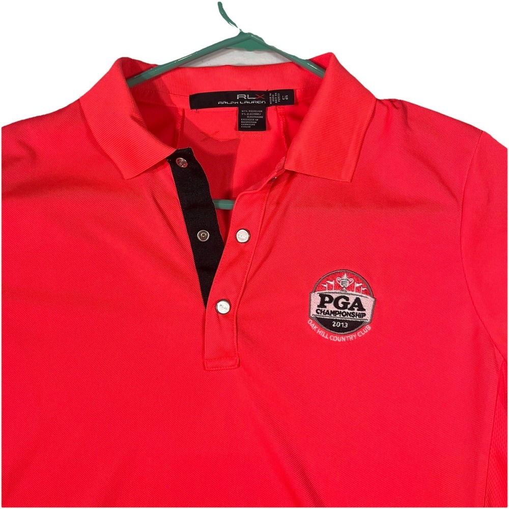 RLX Ralph Lauren Golf‎ Polo Womens Size L Salmon 2013 PGA championship Oak Hill